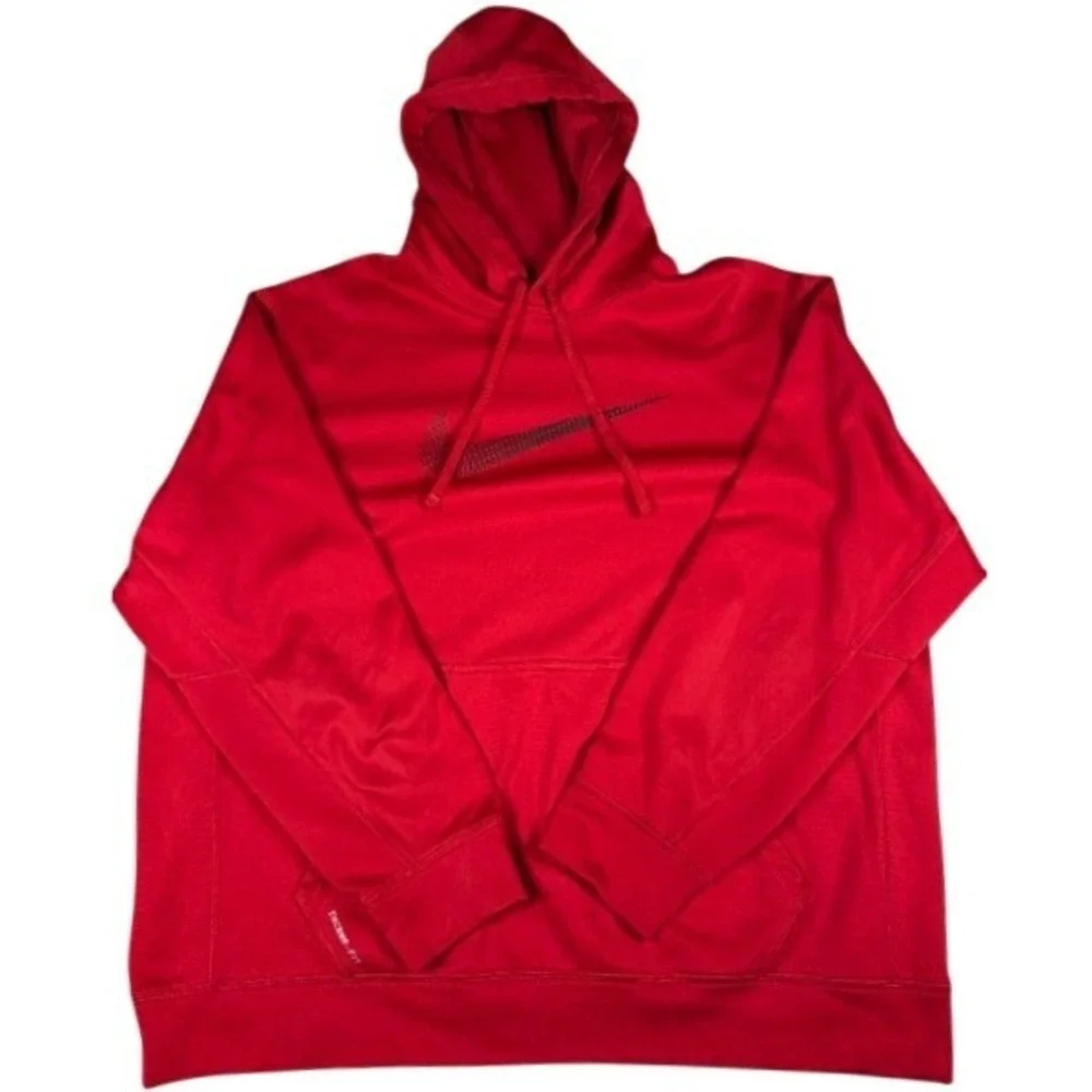 Nike Therma-FIT Hoodie Mens XXL Red Swoosh‎ Pullover Sweatshirt 56323-05553